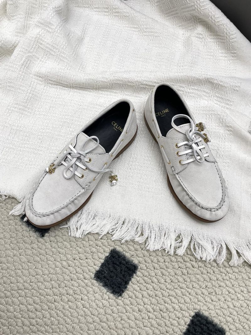 CELINE BATEAU LACE-UP IN CALFSKIN 363405122C WHITE