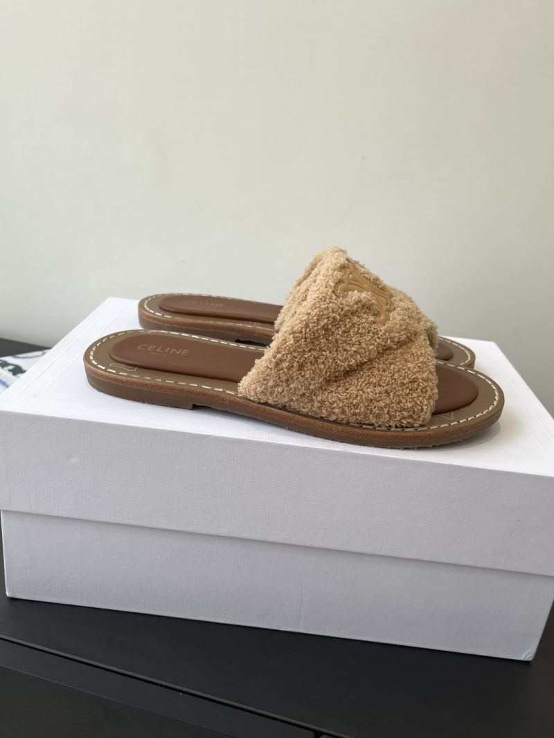 CELINE LYMPIA TWISTED SANDAL IN SPONGE FABRIC 364175182C BROWN