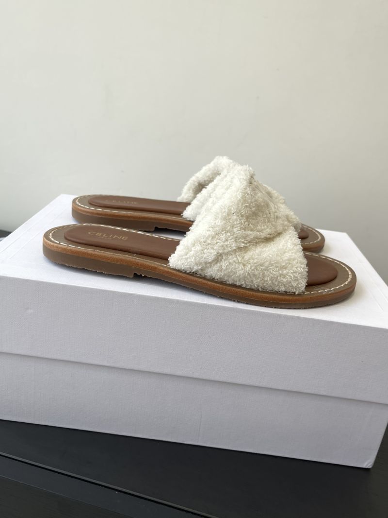 CELINE LYMPIA TWISTED SANDAL IN SPONGE FABRIC 364175182C CHALK