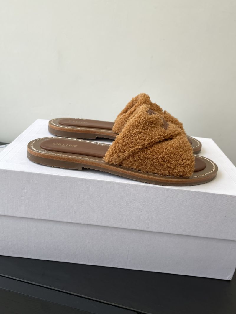 CELINE LYMPIA TWISTED SANDAL IN SPONGE FABRIC 364175182C Cognac