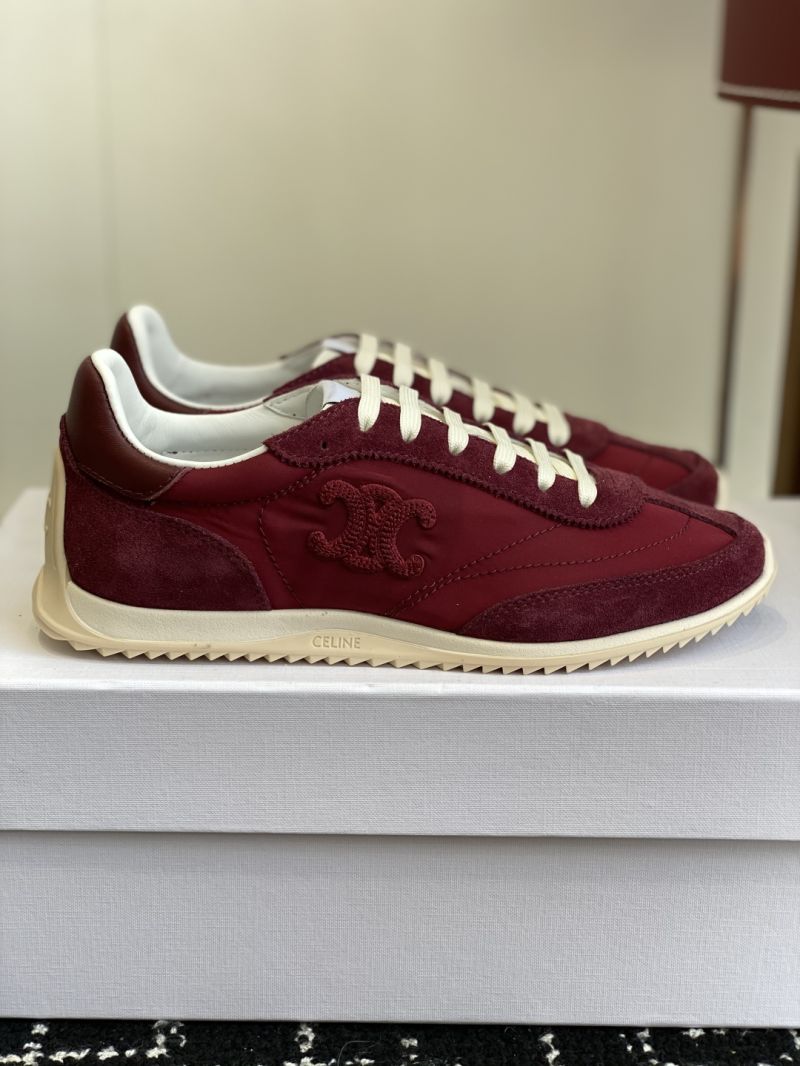 CELINE RACER - LOW TOP SNEAKER IN Nylon, Suede Calfskin and Calfskin 364365190C Burgundy