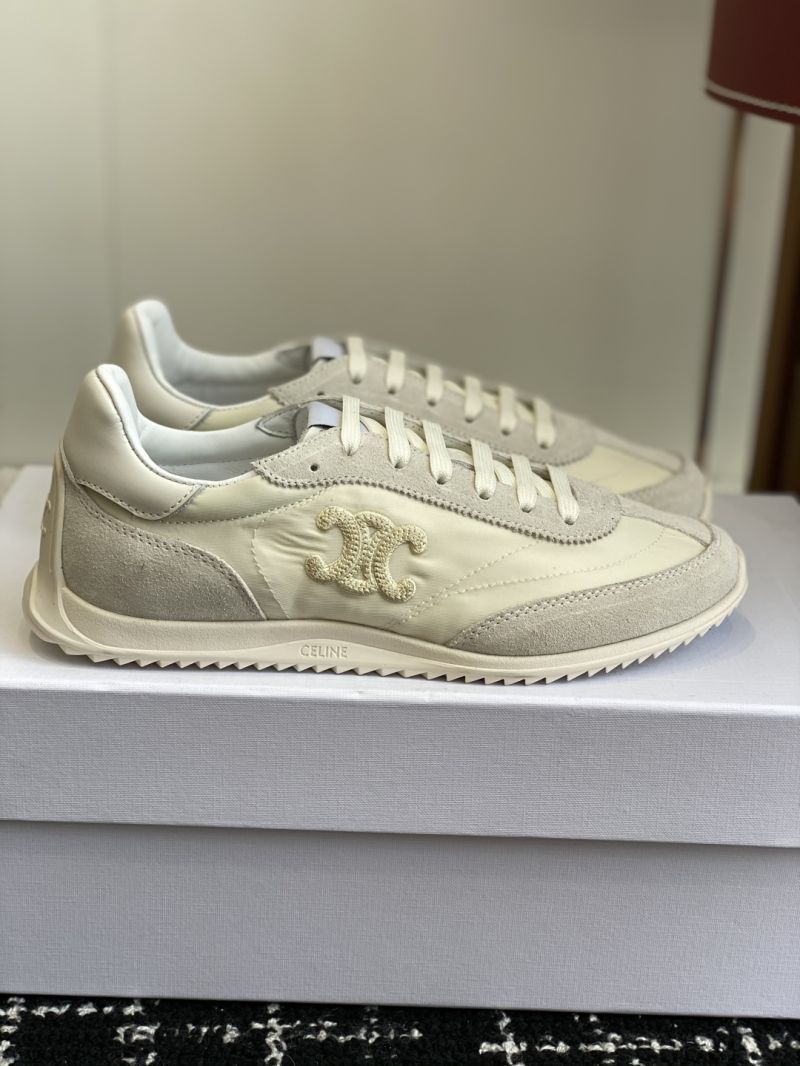 CELINE RACER - LOW TOP SNEAKER IN Nylon, Suede Calfskin and Calfskin 364365190C Vanilla