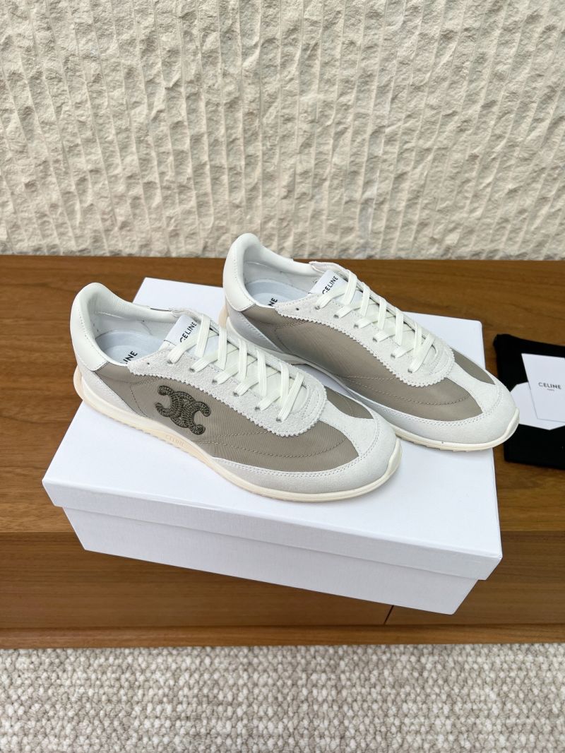 CELINE RACER LOW TOP SNEAKER IN NYLON, SUEDE CALFSKIN AND CALFSKIN 364365260C KHAKI