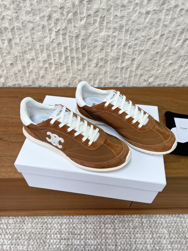 CELINE RACER LOW TOP SNEAKER IN NYLON, SUEDE CALFSKIN AND CALFSKIN 364365260C TAN