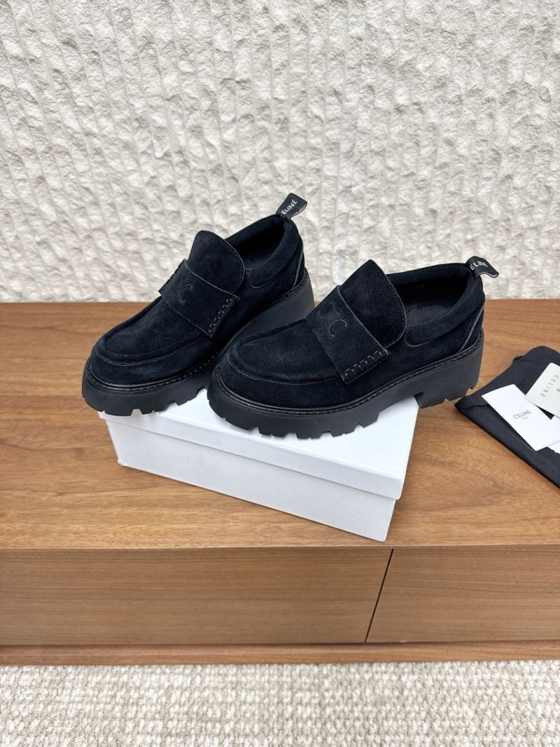 CELINE TRIOMPHE LOAFERS IN SUEDE CALFSKIN 365183442C Black