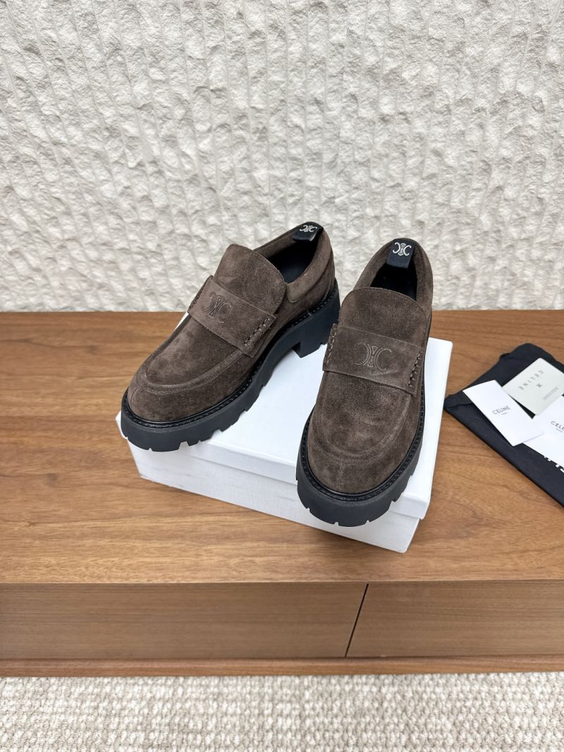 CELINE TRIOMPHE LOAFERS IN SUEDE CALFSKIN 365183442C TOFFEE