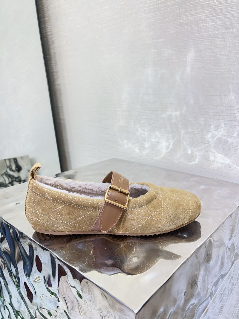 DIORALPS DIOR FROST BALLET FLAT CAMEL CANNAGE SUEDE CALFSKIN KCF040C