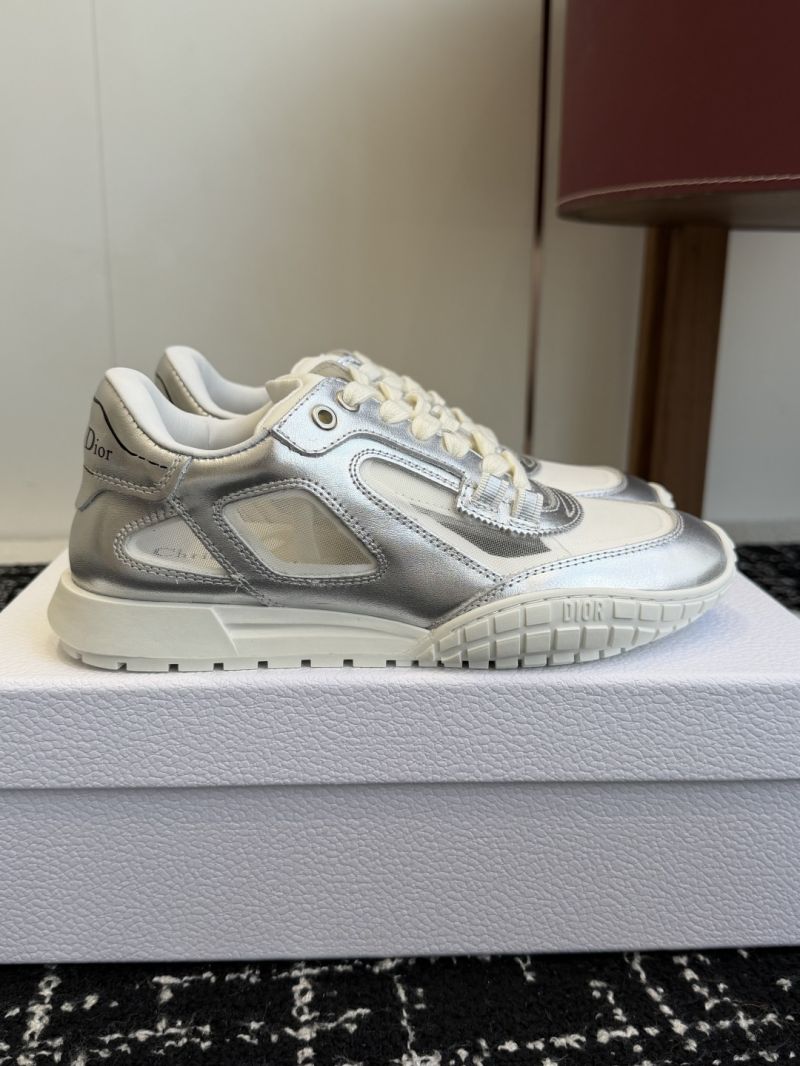 DIOR TECH SNEAKER SILVER-TONE LAMINATED GRAINED CALFSKIN AND TRANSPARENT MESH KCK504