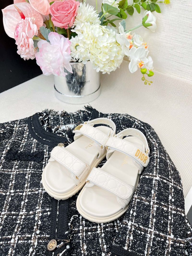 Dior Dioract Sandal White Quilted Cannage Calfskin