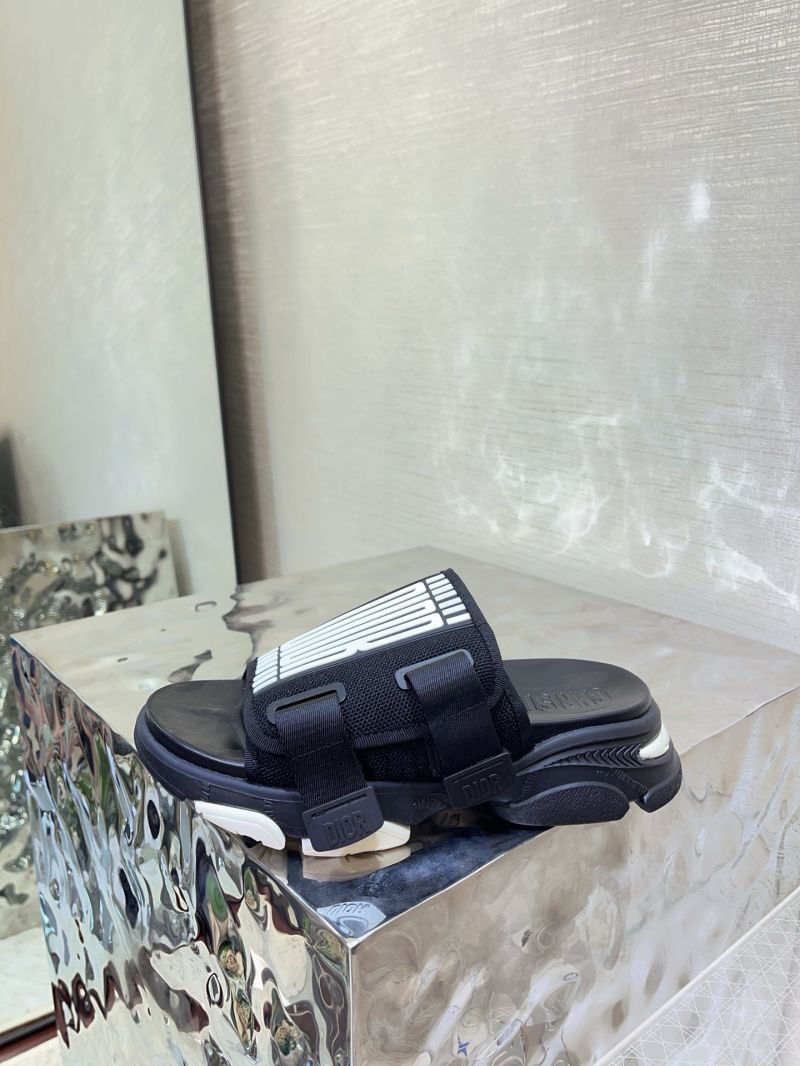 Dior D-Wander Slide Black and White Technical Fabric with Dior Graphique Motif KCO279