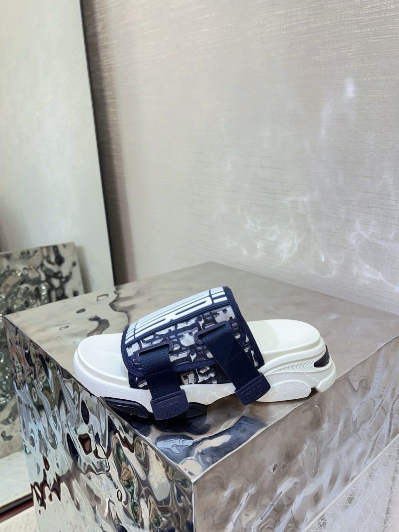 Dior D-Wander Slide Navy White Technical Fabric with Dior Graphique Motif KCO279