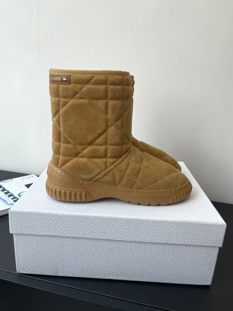 Dior Frost Ankle Boot Camel Cannage Suede and Ecru Lambskin Shearling KCT076C