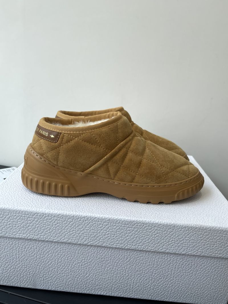 DIOR FROST LOW ANKLE BOOT CAMEL CANNAGE SUEDE AND ECRU LAMBSKIN SHEARLING KCT078C