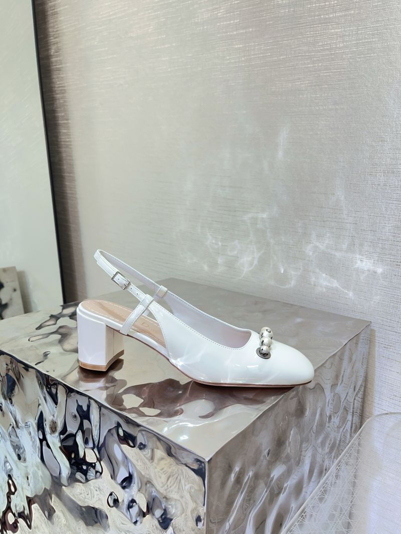 Dior Paris Slingback Pump White Patent Calfskin KCV346