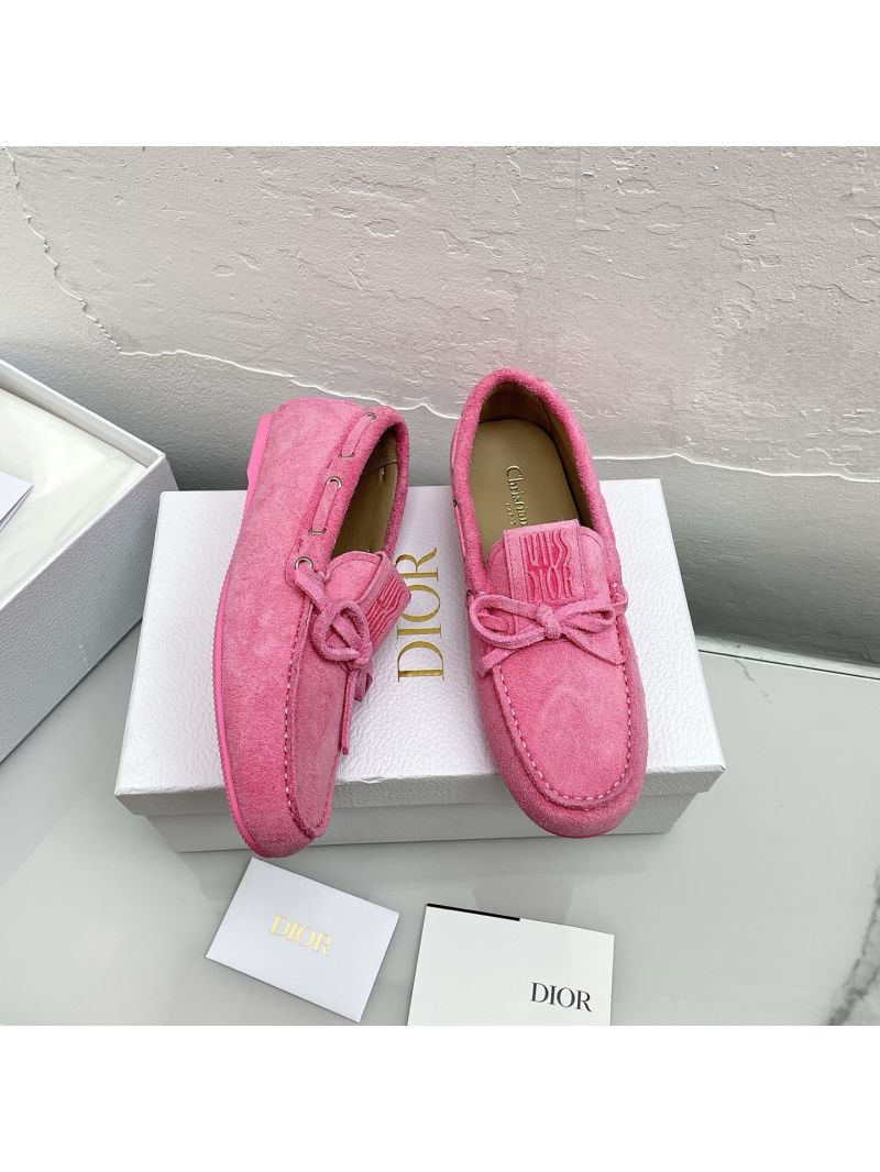 DIOR MISS DIOR STREET LOAFER FLUORESCENT PINK SUEDE CALFSKIN KDB978SUE