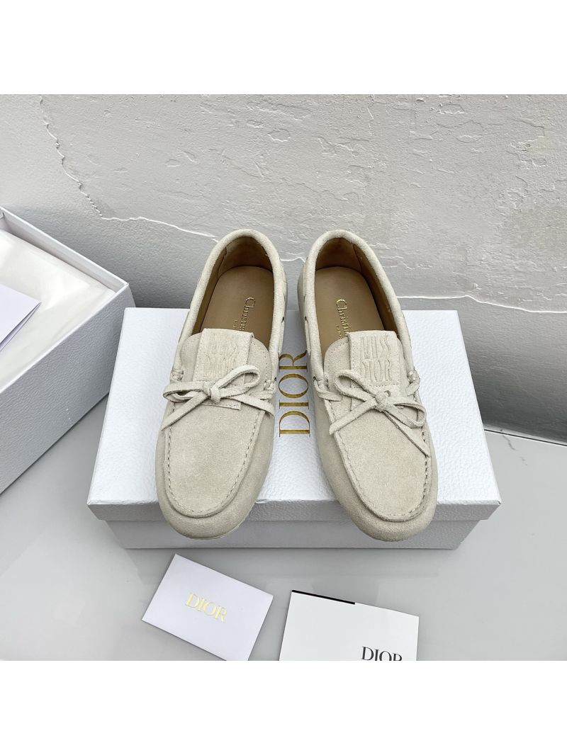 Dior Miss Dior Street Loafer White Suede Calfskin KDB978SUE