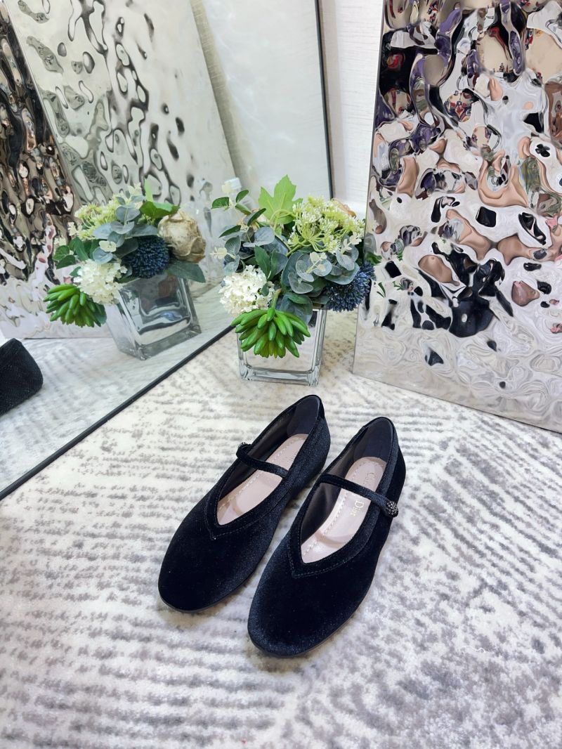 DIOR NEW BALLET FLAT VELVET KDF092G BLACK
