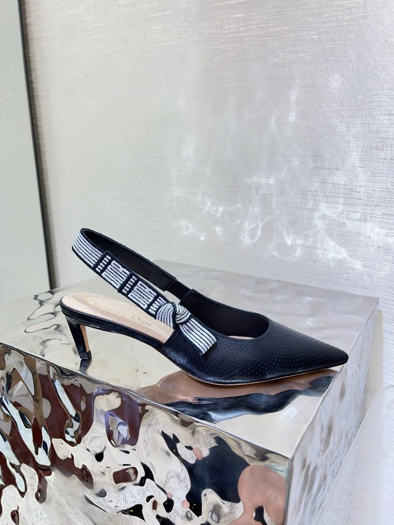 Dior Toujours Slingback Pump 5cm Black Perforated Supple Lambskin KDV370