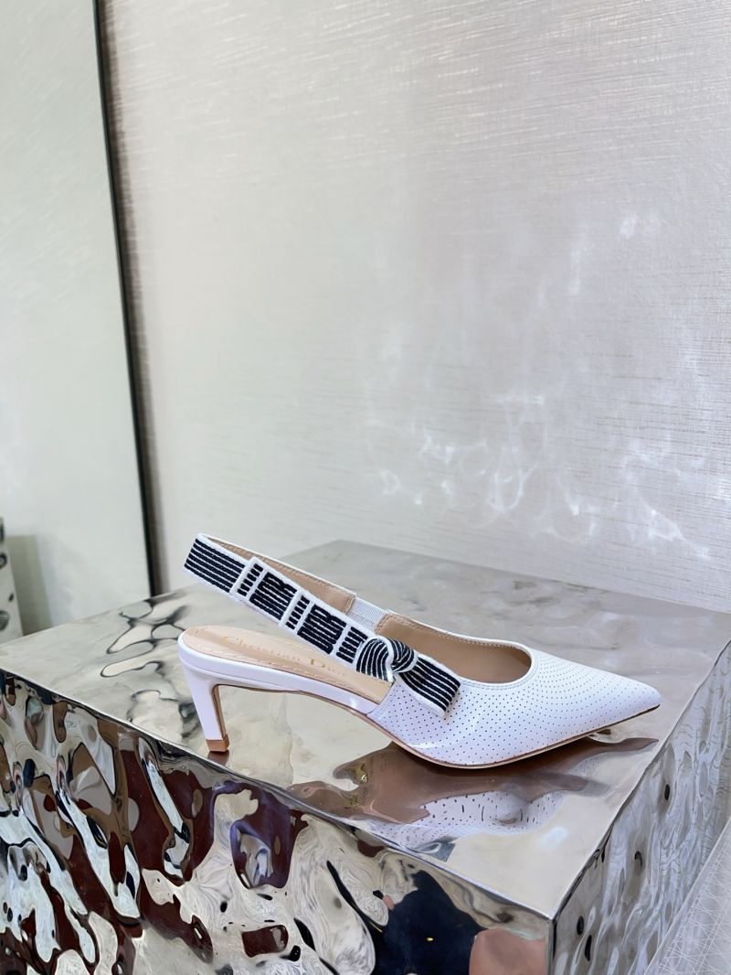 Dior Toujours Slingback Pump 5cm White Perforated Supple Lambskin KDV370