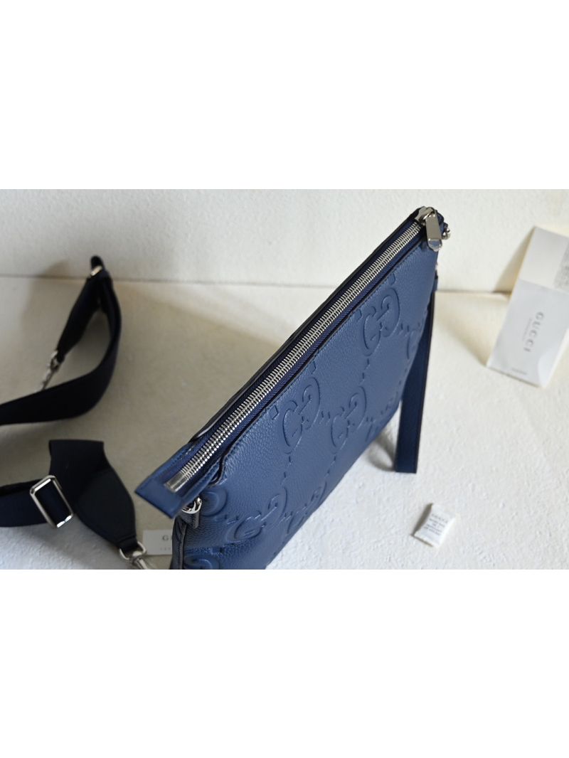 Gucci Medium Jumbo GG Messenger Bag 696009 Blue
