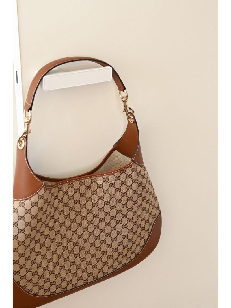 Gucci B Medium Shoulder Bag 815924 Beige and dark brown Canvas