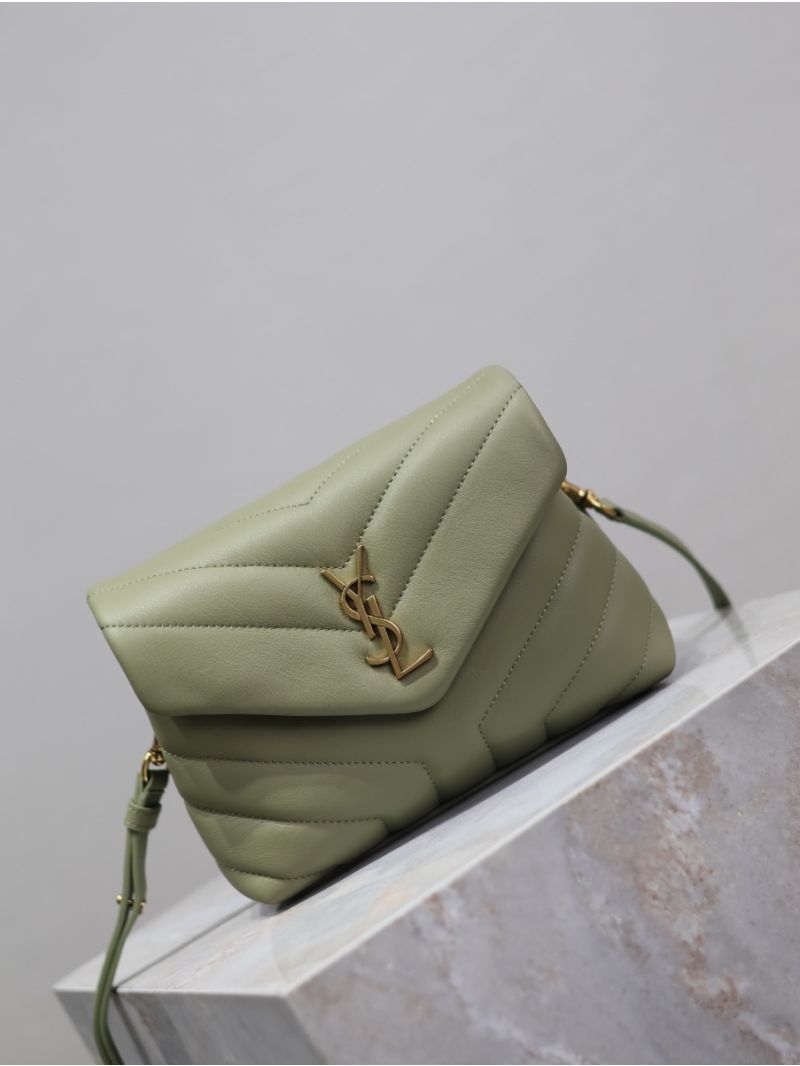 Yves Saint Laurent YSL Loulou Toy Bag In Matelassé "Y" Leather 467072 Avocado