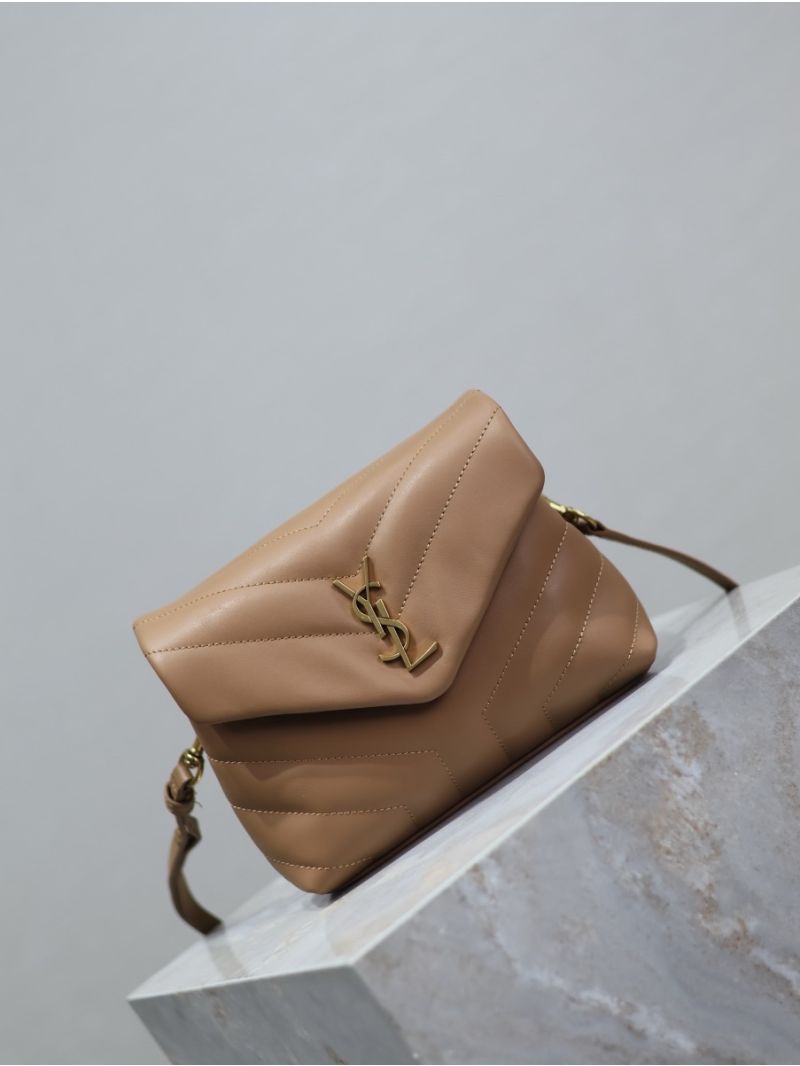 Yves Saint Laurent YSL Loulou Toy Bag In Matelassé "Y" Leather 467072 Caramel
