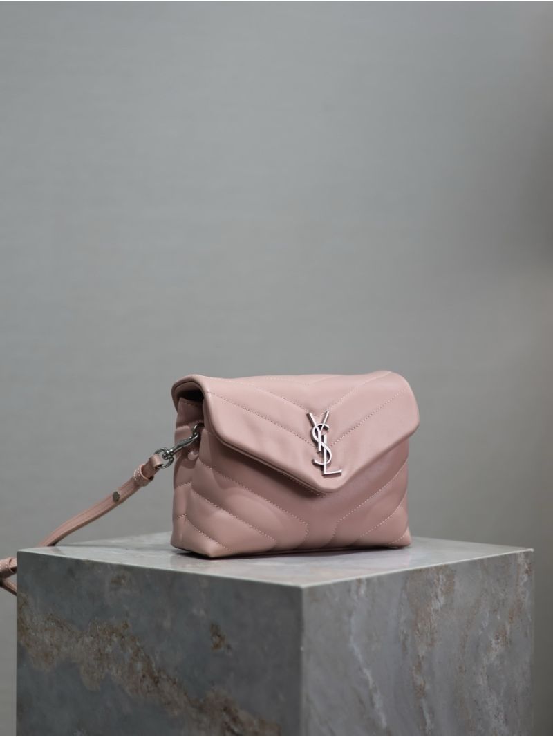Yves Saint Laurent YSL Loulou Toy Bag In Matelassé "Y" Leather 467072 Light Pink