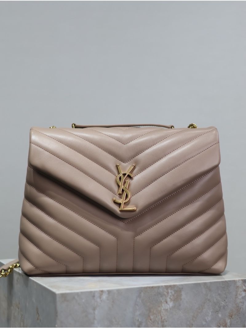 YSL Saint Laurent Medium Loulou Bag In "Y" Matelassé Leather 459749 Powder Pink