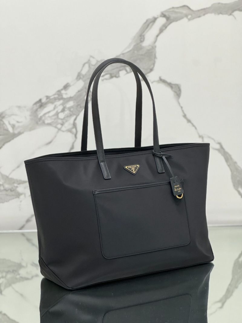 Prada Re-Edition 1978 large Re-Nylon and Saffiano leather tote bag BG527 Black