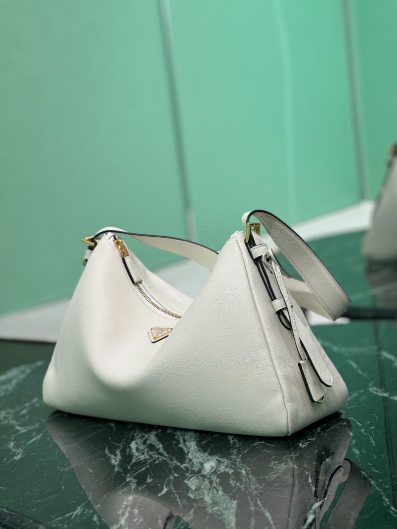Prada Aimée large leather shoulder bag 1BC228 White