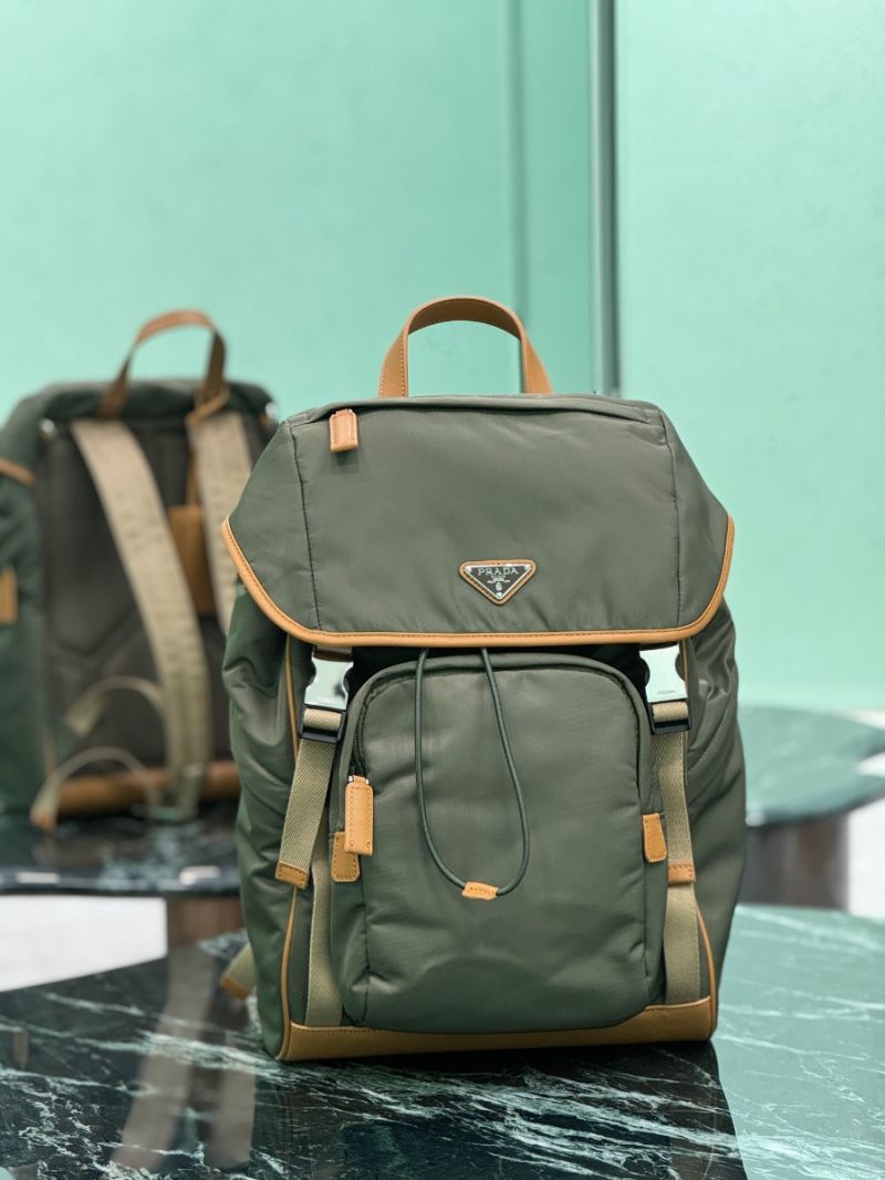 Prada Re-Nylon and Saffiano leather backpack 2VZ135 Military Caramel