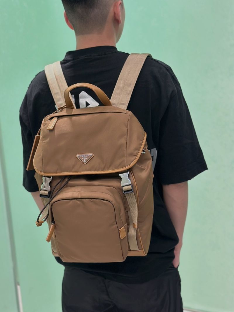 Prada Re-Nylon and Saffiano leather backpack 2VZ135 Cork Beige