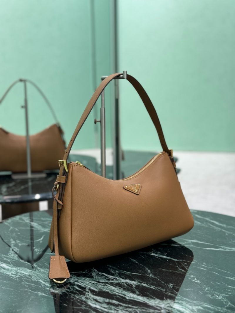 Prada Aimée medium leather shoulder bag 1BC229 Caramel