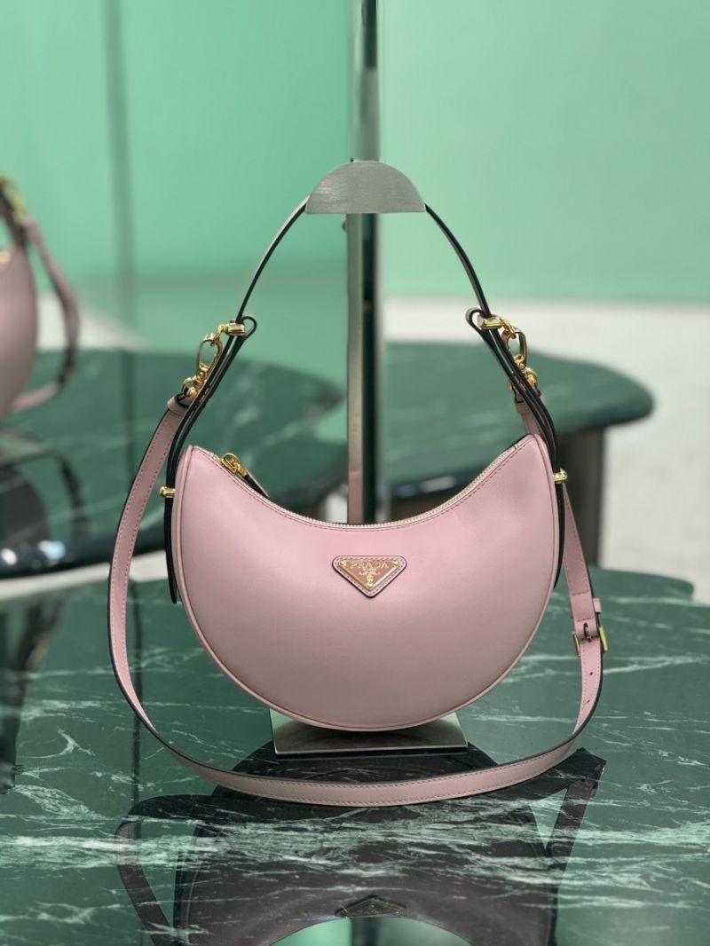Prada Arqué small leather shoulder bag 1BC194 Pink