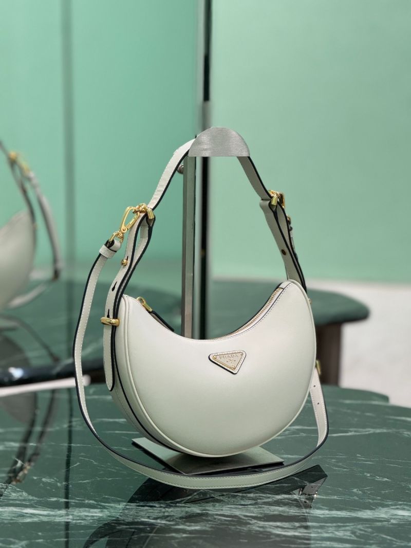 Prada Arqué small leather shoulder bag 1BC194 White