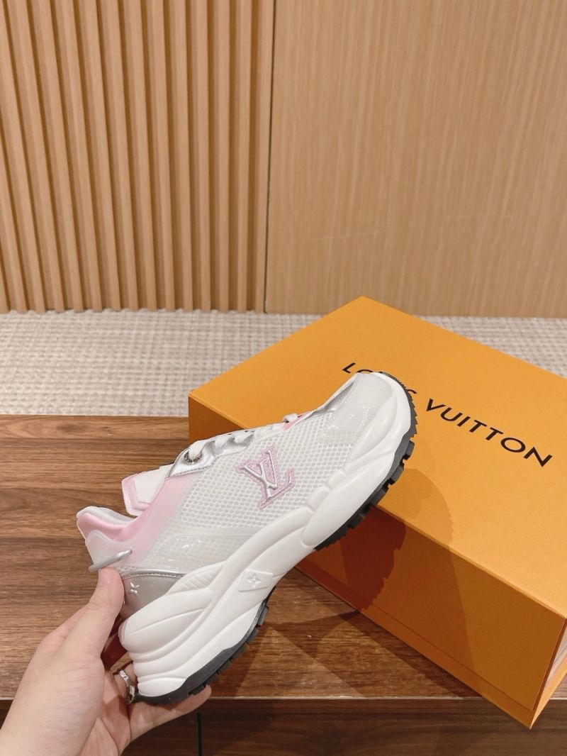 Louis Vuitton LV Run 55 Sneaker Technical Mesh & Suede Calf 1ABVJ2 Pink Light Blue