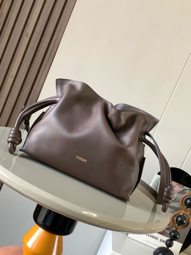 Loewe Mini Flamenco Clutch in Nappa Calfskin A411F6424 Chocolate