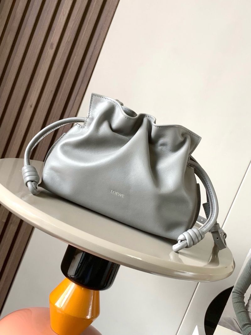 Loewe Mini Flamenco Clutch in Nappa Calfskin A411F6424 Pearl Grey