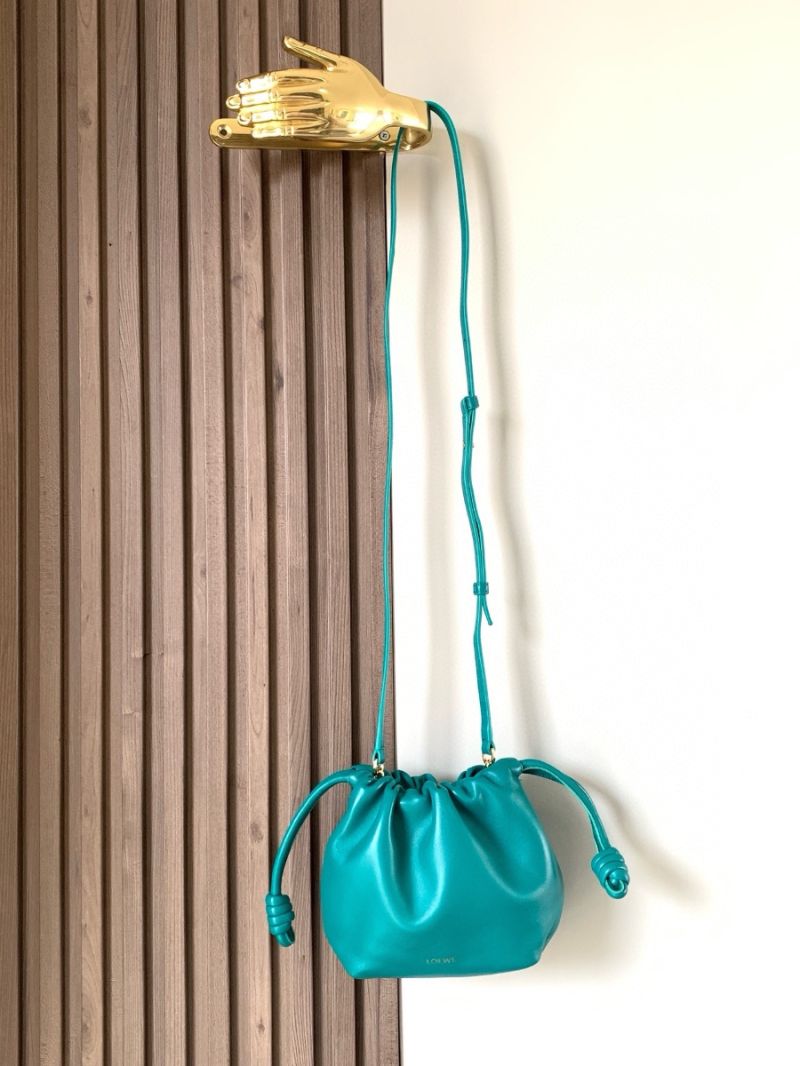 Loewe Mini Flamenco Purse Bag in Mellow Nappa Lambskin A914CB9049 Deep Turquiose