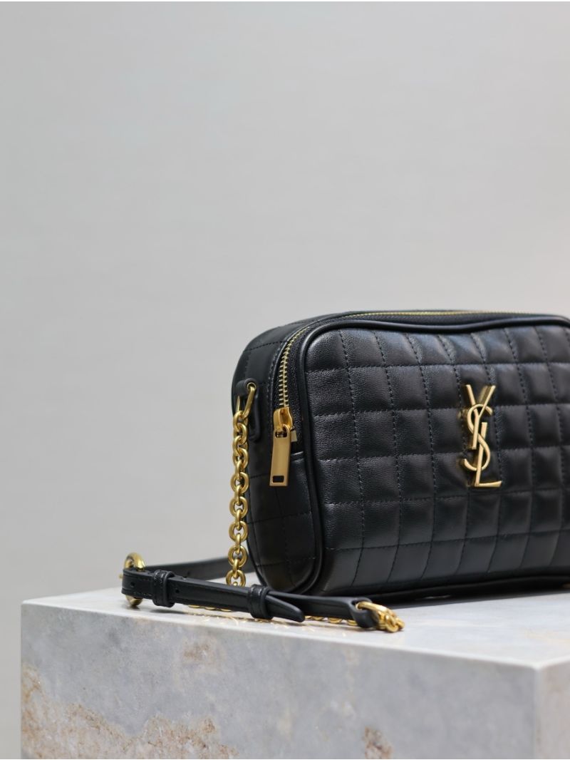 YSL Saint Laurent Cassandre matelassé carré camera bag in lambskin 764809 Black