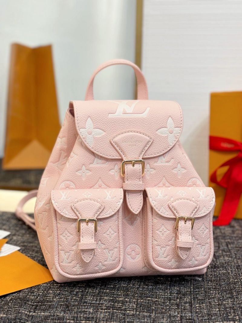 Louis Vuitton LV Backup Backpack M12987 Bicolor Monogram Empreinte Leather Pink/Quartz Pink/Beige
