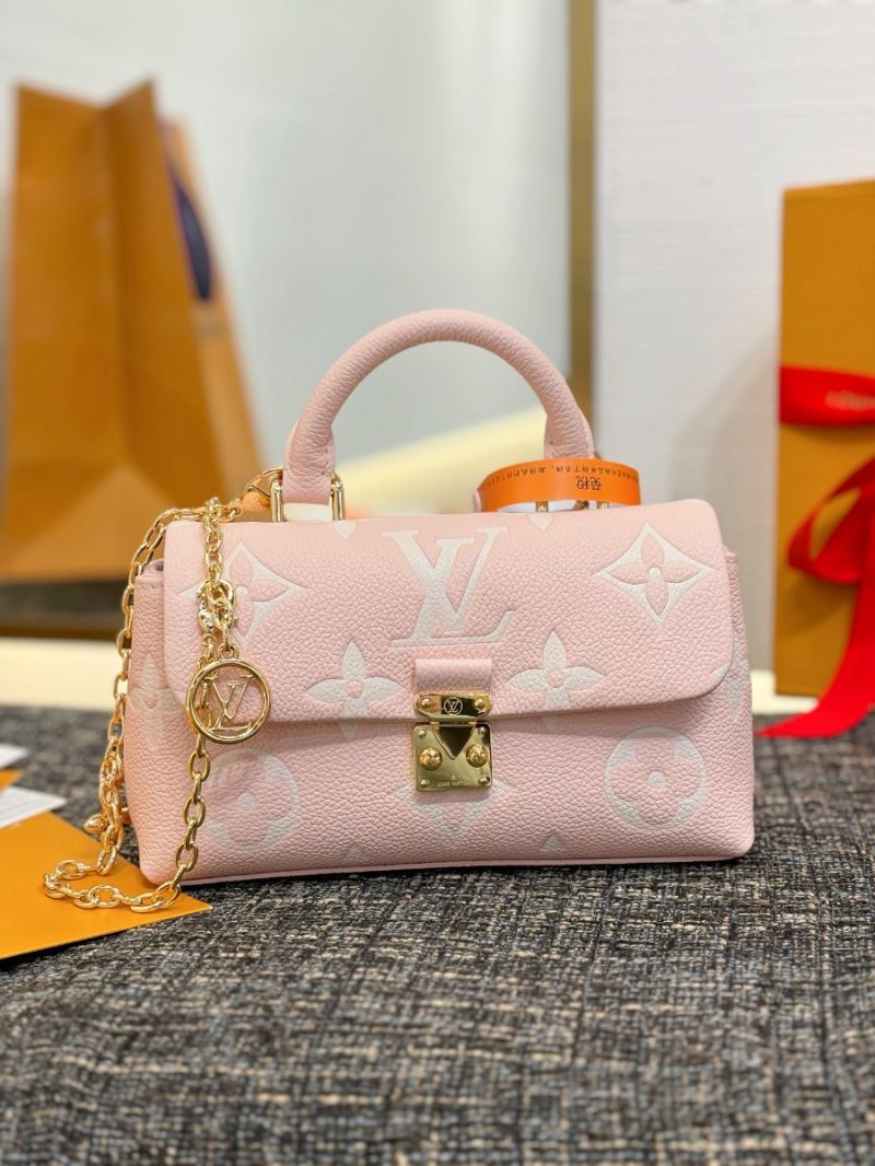 Louis Vuitton LV Nano Madeleine M13796 Bicolor Monogram Empreinte Leather Rose / White Quartz