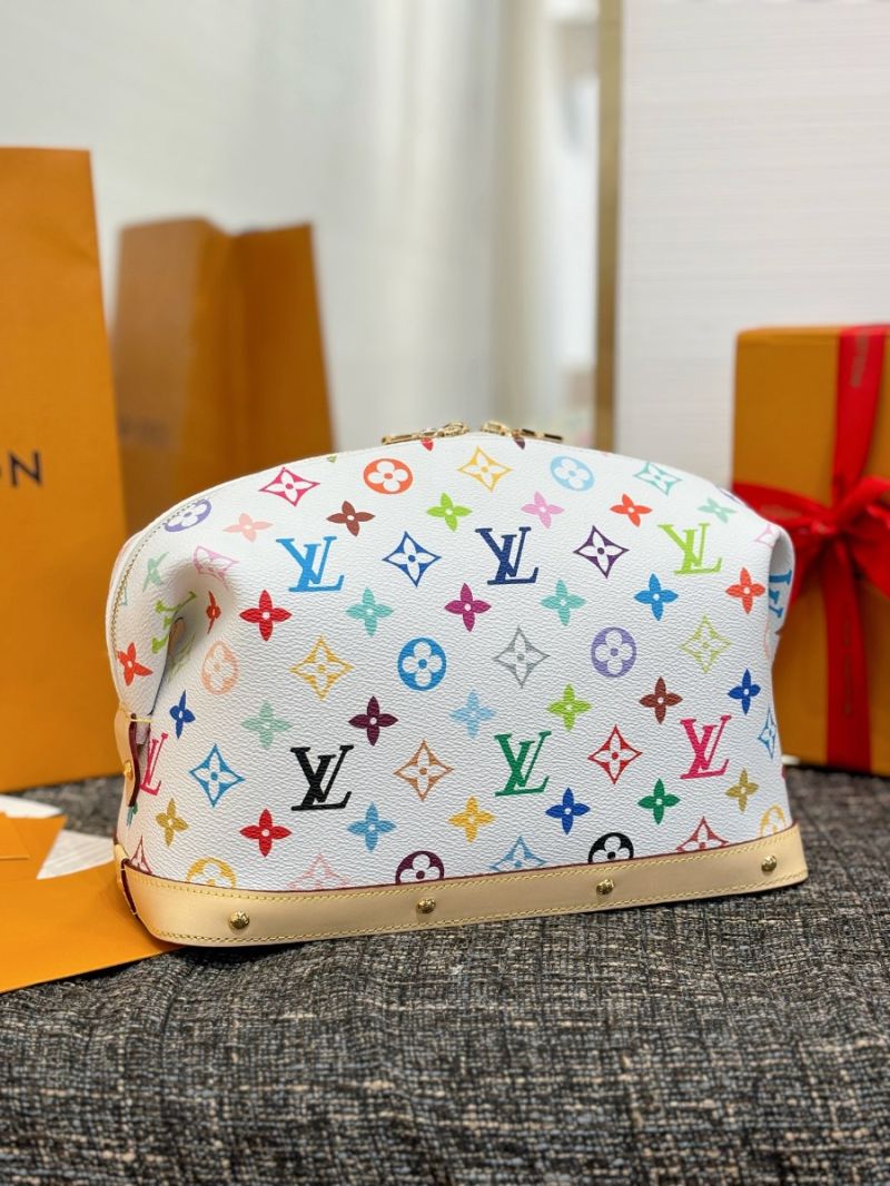 Louis Vuitton LV x TM Cosmetic Pouch GM M13743 LV x Murakami Multicolored White