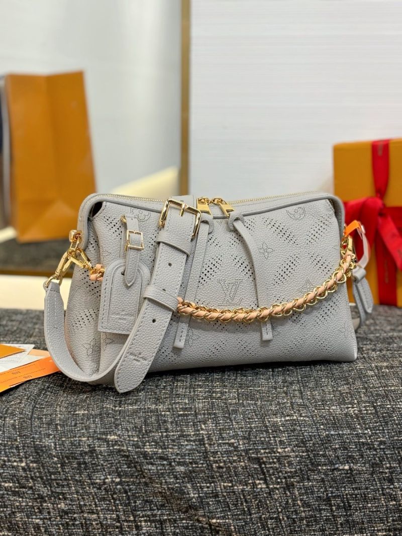 Louis Vuitton LV Hand It All PM M13157 Perforated Mahina calfskin leather Pink/Gray