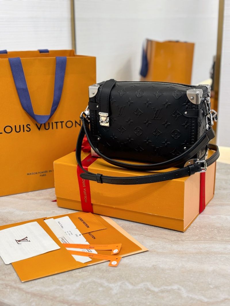 Louis Vuitton LV Side Trunk MM Calfskin Monogram-debossed Black M14572