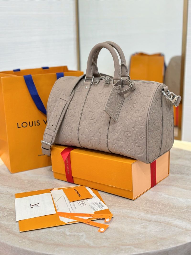 Louis Vuitton LV Keepall Bandoulière 25 Monogram embossed cowhide M13866 Galet