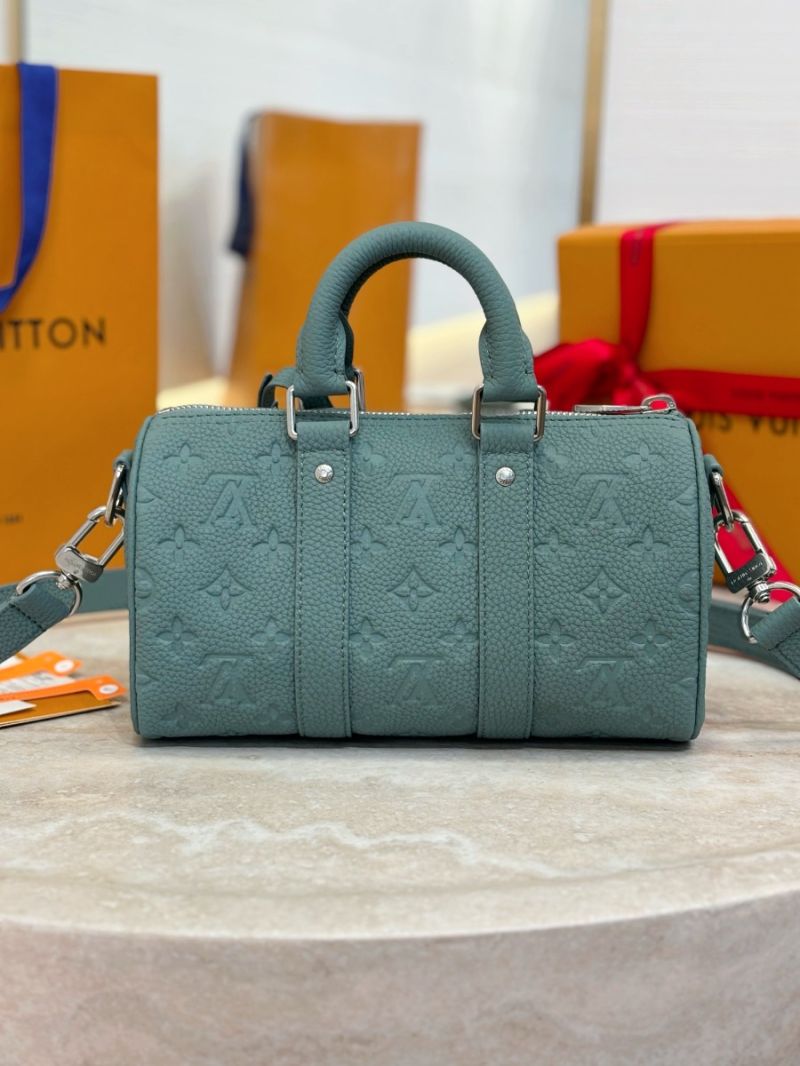 Louis Vuitton LV Keepall Bandoulière 25 Monogram embossed cowhide M13866 Misty Lake Green