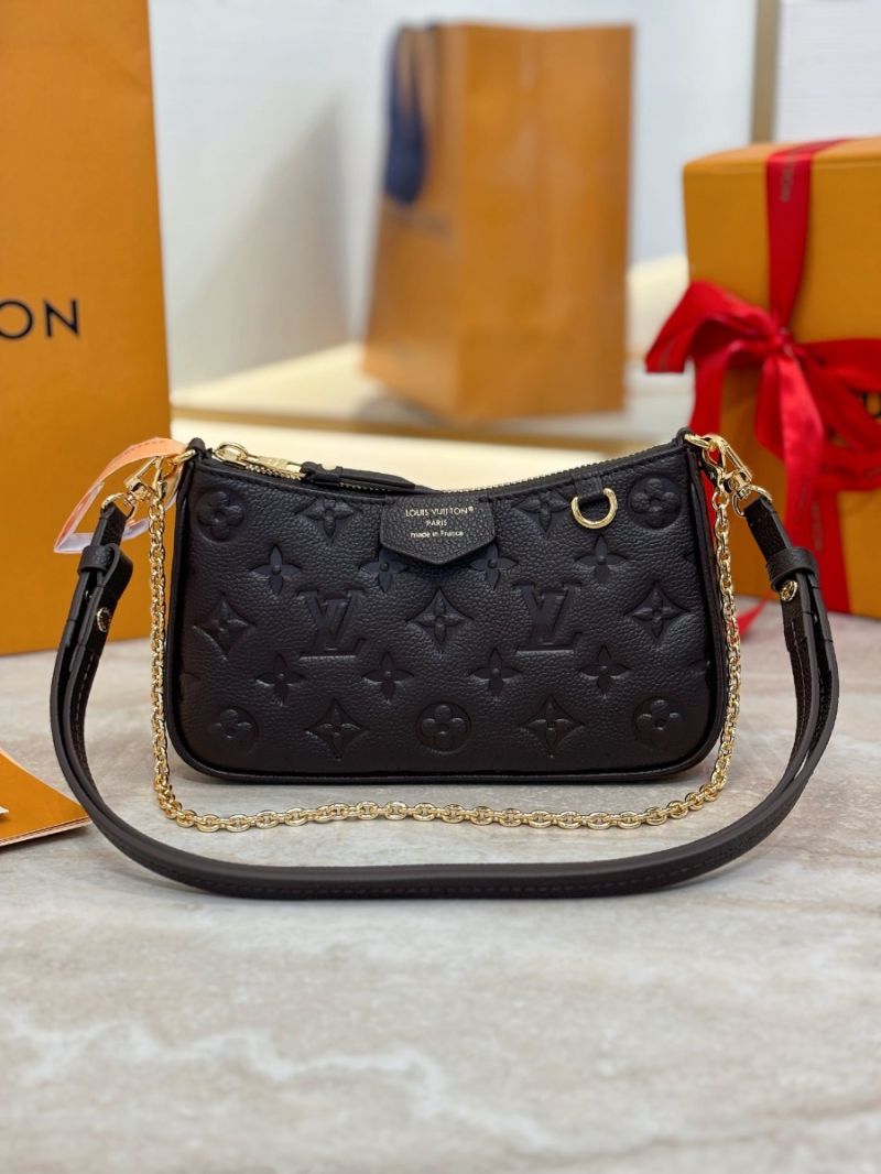 Louis Vuitton LV Easy Pouch On Strap in Monogram Empreinte leather M81066 Chocolate