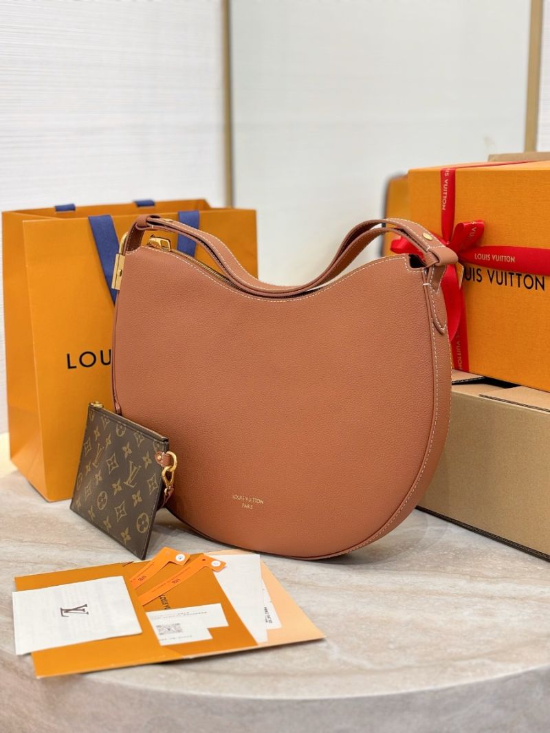 Louis Vuitton LV Low Key Cookie MM Cognac Calfskin Shoulder Bag with Monogram Pouch M14417